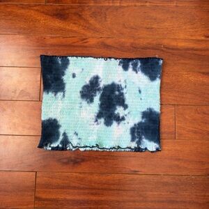 Blue Tie Dye Bandeau Tube Top